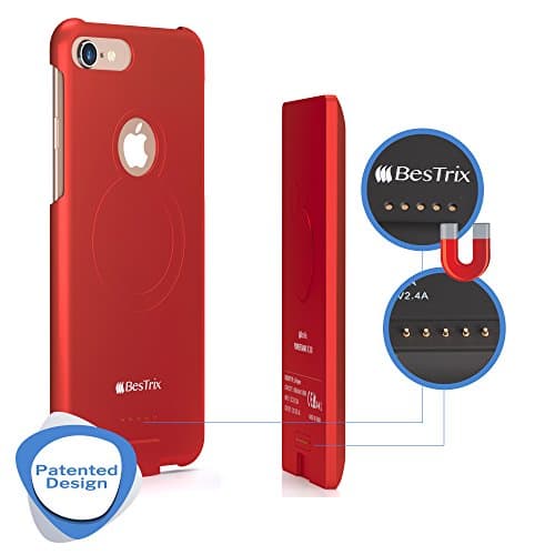iPhone Charging Case for iPhone 6 / 6s / 7/8 4000mAh Portable Wireless Charging Case Extended Battery Pack (Red) by BESTRIX