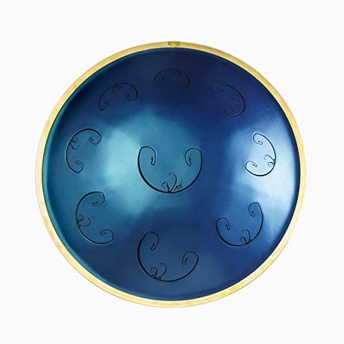 RAV Vast 2 B Celtic Double Ding - Metal Handpan Drum - 10 Notes Steel Hand Drum with Soft Case and Three Mallets - 51 cm