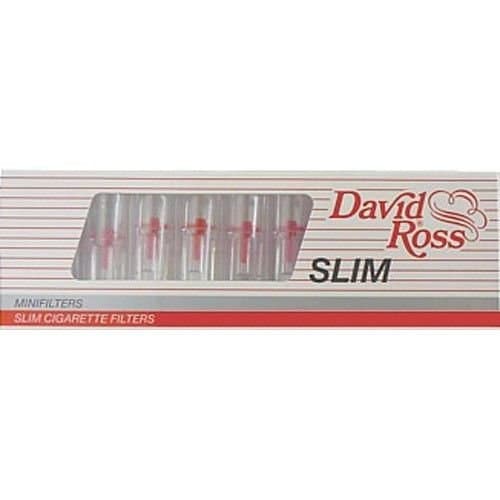 David Ross Slim Cigarette Mini Filters, 5 mm, Box of 24 Blisters, 10 Filters in Each Blister Pack