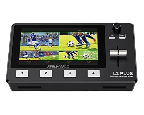 Feelworld L2 Plus 5.5" LCD Multi-Camera Video Mixer Switcher with Touch Screen PTZ Control Chroma Key USB3.0 for Live Streaming