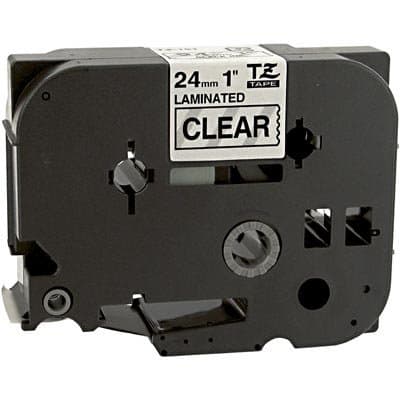 Bulk Compatible TZe151, TZ151, Replacement for P-Touch Label Tape, 1" x 26', Black on Clear: CBTZ151 (6 P Touch Label Cartridges)