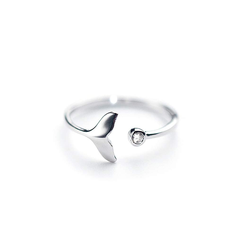 SANGXIU Simple Whale Tail Plain Band Solid Adjustable Open Romantics Knuckles Jewelry Gift Fish Earring