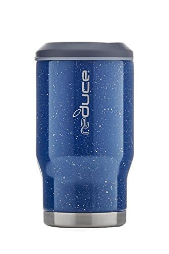 REDUCE Cold-1 Bottle/Can Cooler – This Can Beverage Cooler Keeps Skinny Cans & Beer Bottles Ice Cold, Ideal For Warm Days – Double Wall Vacuum Insulated Holder Is Sweat-Free – Blue Speckles