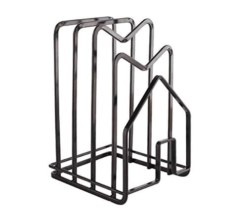 Kitchen Bakeware Cutting board Pot Lid Storage Rack Holder Organizer Houseware Organizer Pantry Rack Pan Skillet Stand Shelf Kitchen Gadgets (Black)