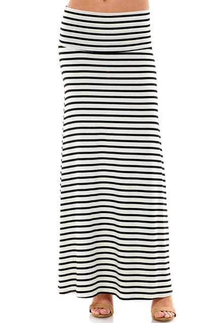 AzulesWomen's Rayon Span Regular to Plus Size Maxi Skirt - Solid