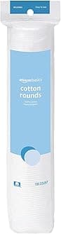 Amazon Basics Hypoallergenic Cotton Rounds for Makeup Removal and Skincare, 100 Count, 1 Pack