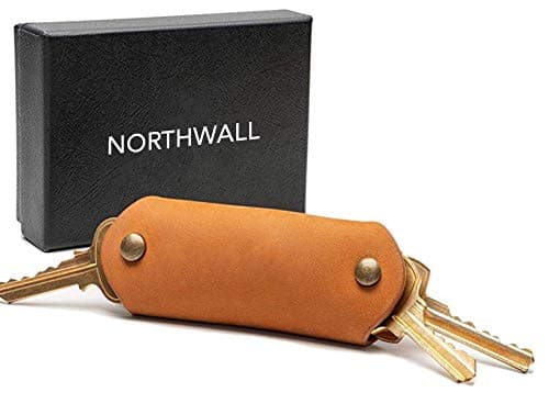 Smart Key Organizer Keychain, 100% Real Leather Compact Key Holder, Secure Locking Mechanism, Pocket Key Chain up to 10 Keys, EDC Stainless Steel Multi-Tool