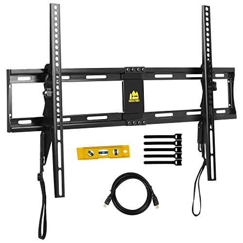 FORGINGMOUNT Low Profile Tilting TV Wall Mount Bracket for Most 32-80 inch LED,LCD,OLED,Plasma Screen TVs up to 130LBS and VESA 600X400-15 Degrees Tilt - Quick-Latching for Easy Install -FM9180-B
