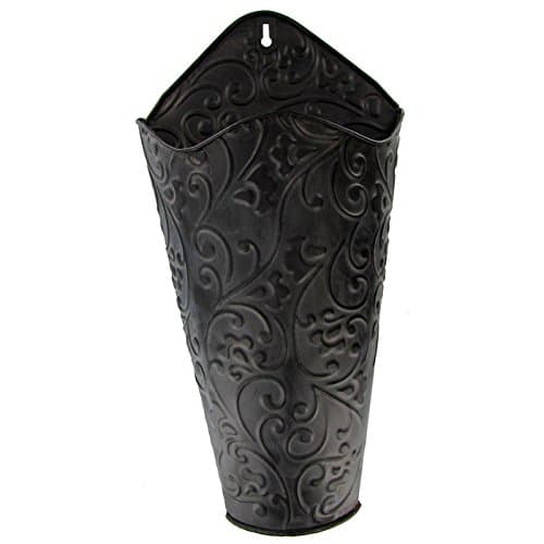 Everydecor16 3/4" Black Scroll Wall Container
