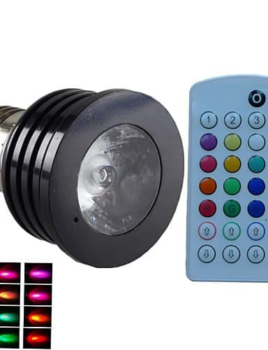 ZQ Mini light bulbs E26/B22/E14/GU10 4W 1X 3W LED RGB Dimmable/Music-Controlled/Remote-Controlled/Decorative AC85-265V , hk-e26/e27