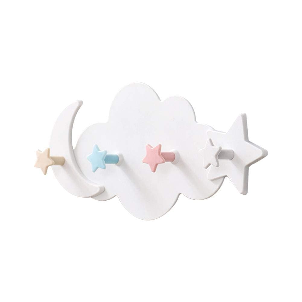 Multi-Functional Moisture Proof Wall Hooks, Creative Moon Cloud Shape, Plastic, 100% Plastic, Wall Mount, Modern Whimsical, Kitchen Organizer, Bathroom Storage, Wall or Door Hanging