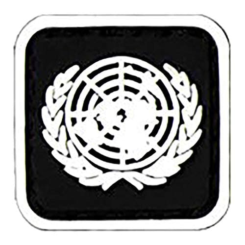 MORTHOME 1" inch PVC Hook and Loop Morale Patch Military Combat Armband Clothing Badge for Jackets Jeans Hat Cap (Black, United Nation)