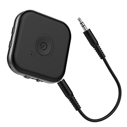 4.1 Bluetooth Transmitter/Receiver, Long Range Wireless Audio Adapter for TV Car Stereo System Paired with 2 Bluetooth Headphone TX/RX Mode