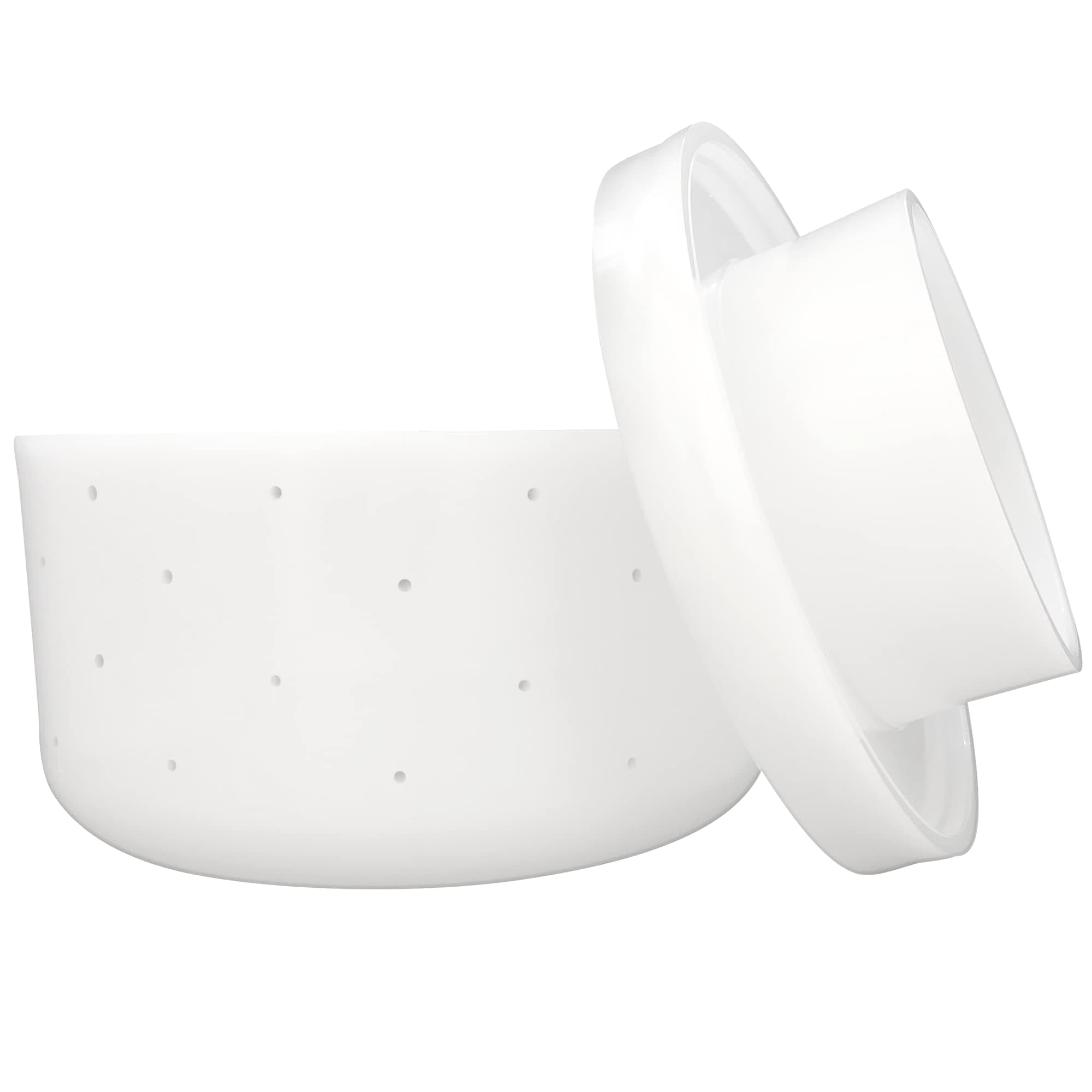 Hard Cheese Mold With Follower Press For Cheesemaking 2.2 L Cylinder, Polypropylene, White