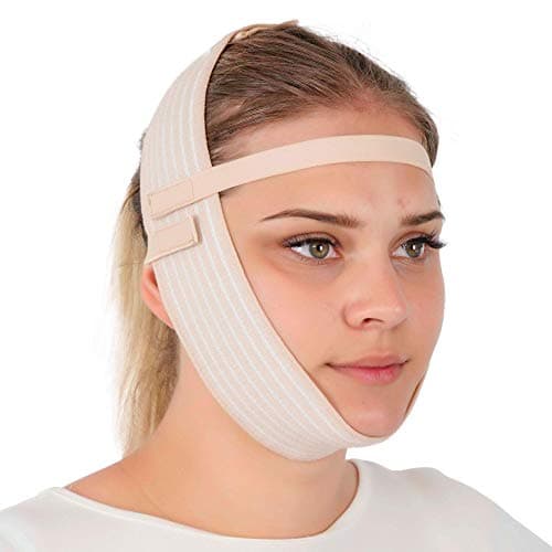 ikido post surgery face compression garment chin strap band double chin face tape jaw line exerciser face slimming face adjustment