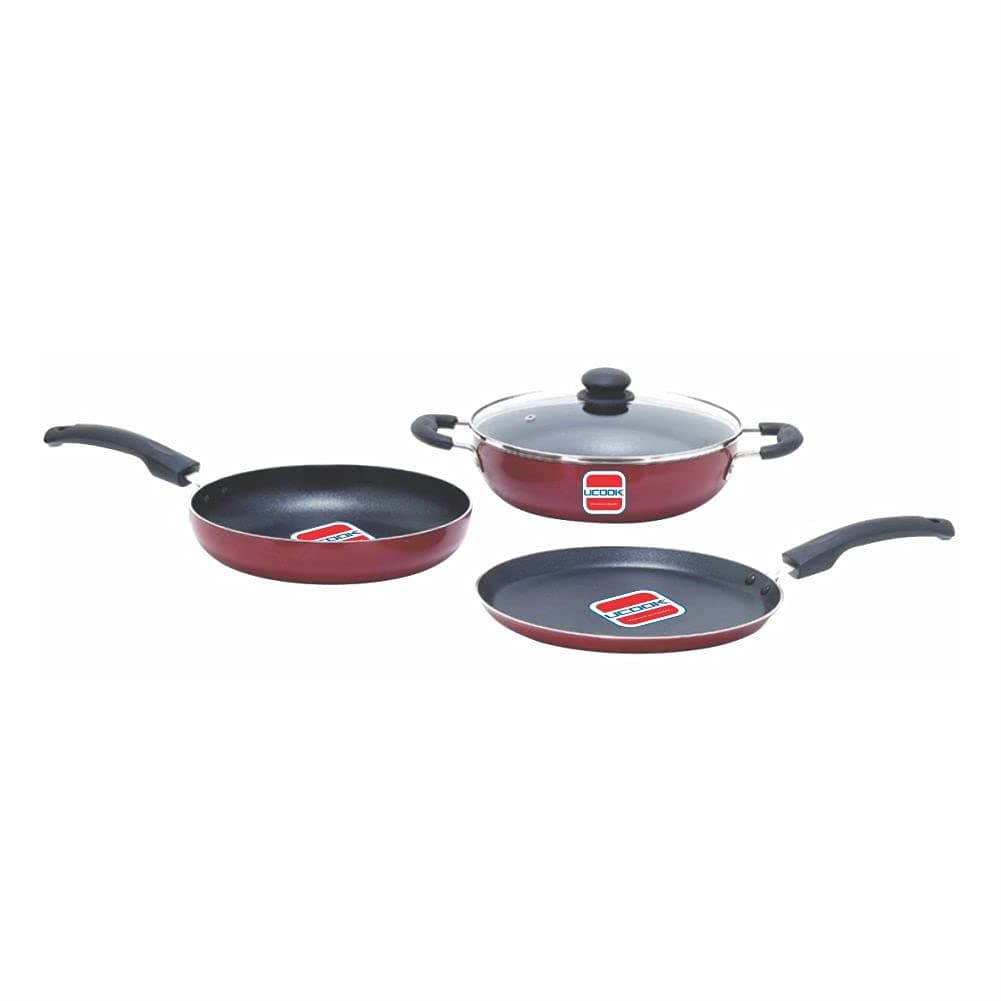 UCOOK Aluminium Non-Stick Induction Cookware Set (3+1)