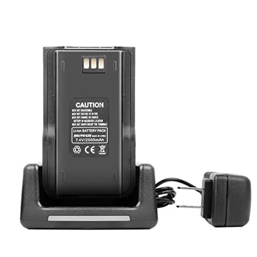 NKTECH Charger Dock AC Adapter & 7.4V 2000mAh Li-ion Battery for TYT MD-380 MD-380GPS NKTECH MD-380V MD-380U Digital Mobile Radio DMR Two-Way Radio Ham Transceiver