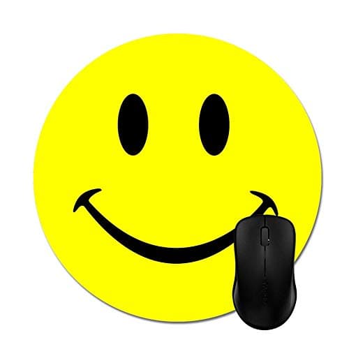 Smiley Face on Yellow Print Funny Mouse Pads