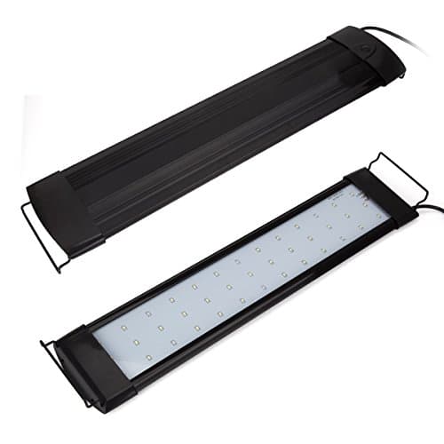 LORIZA LED Aquarium Lighting Ajustable Extendable Any Size 58-81 cm Dimmable Blue White Super Bright LED Aquarium Lighting Reef Fish Tank Light (22-to-32-inch)