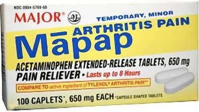 Mapap Arthritis Pain 650mg Caplets - 100 CT (2 PACK)