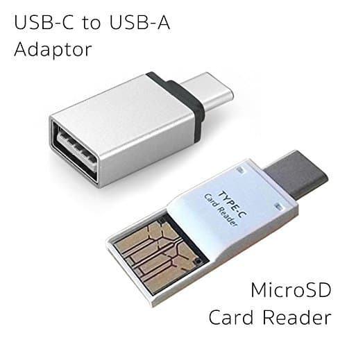 USB Type-C to USB 3.0, Female Adapter & MicroSD Card Reader Adapter for MacBook Pro 2017/2016 and More (2-Pack)