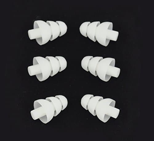 6 PACK - Triple Flange Replacement Ear tips sleeves fit SHURE SE110 SE112 SE115 SE210 SE215 SE310 SE315 SE420 SE425 SE530 SE535 SE846 E3c E3g E4c E4g E5c and Noise Isolating In-Ear Headphones