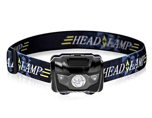 BEST LED Headlamp, 4 Modes, Bright White Light With Red Light, Super Bright, Water Resistant, Perfect For Kids & Adults, Get 2 Free Wristband Reflector, 3AAA Batteries Included (BLACK/BLACK)- SAMLITE
