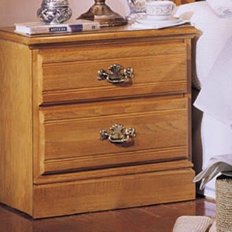Night Stand with 2 Drawer, Golden Oak