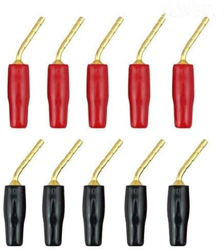 5-Pair 2mm Banana Plug Cable Connector for Audio Speaker Copper Gold Plated