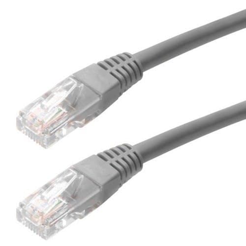 25' FT CAT5e Patch Cord Gray Cable UTP RJ45 Ethernet Network 350 MHz 24 AWG Copper Stranded Male to Male RJ-45 Enhanced Category 5e High Speed Ethernet Data Computer Gaming Jumper