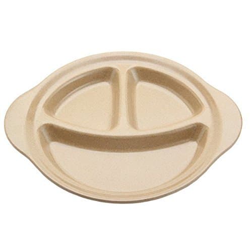 Compartmentalized Dinner Plate to Portion Meals and Keep Food Separated. Made from Environmentally Friendly Rice Husks, No Plastic. 3 Section Divided Dinner Plate. Dishwasher Safe.