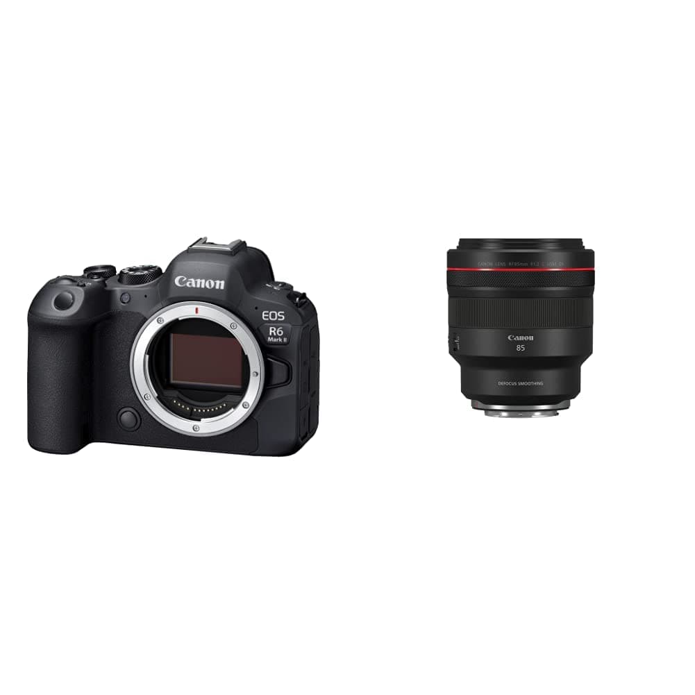 Canon EOS R6 Mark II - Full Frame Mirrorless Camera (Body Only) - Still & Video - 24.2MP, CMOS, Continuous Shooting - DIGIC X Image Processing - 6K Video Oversampling and Rf 85mm F1.2 L USM Ds