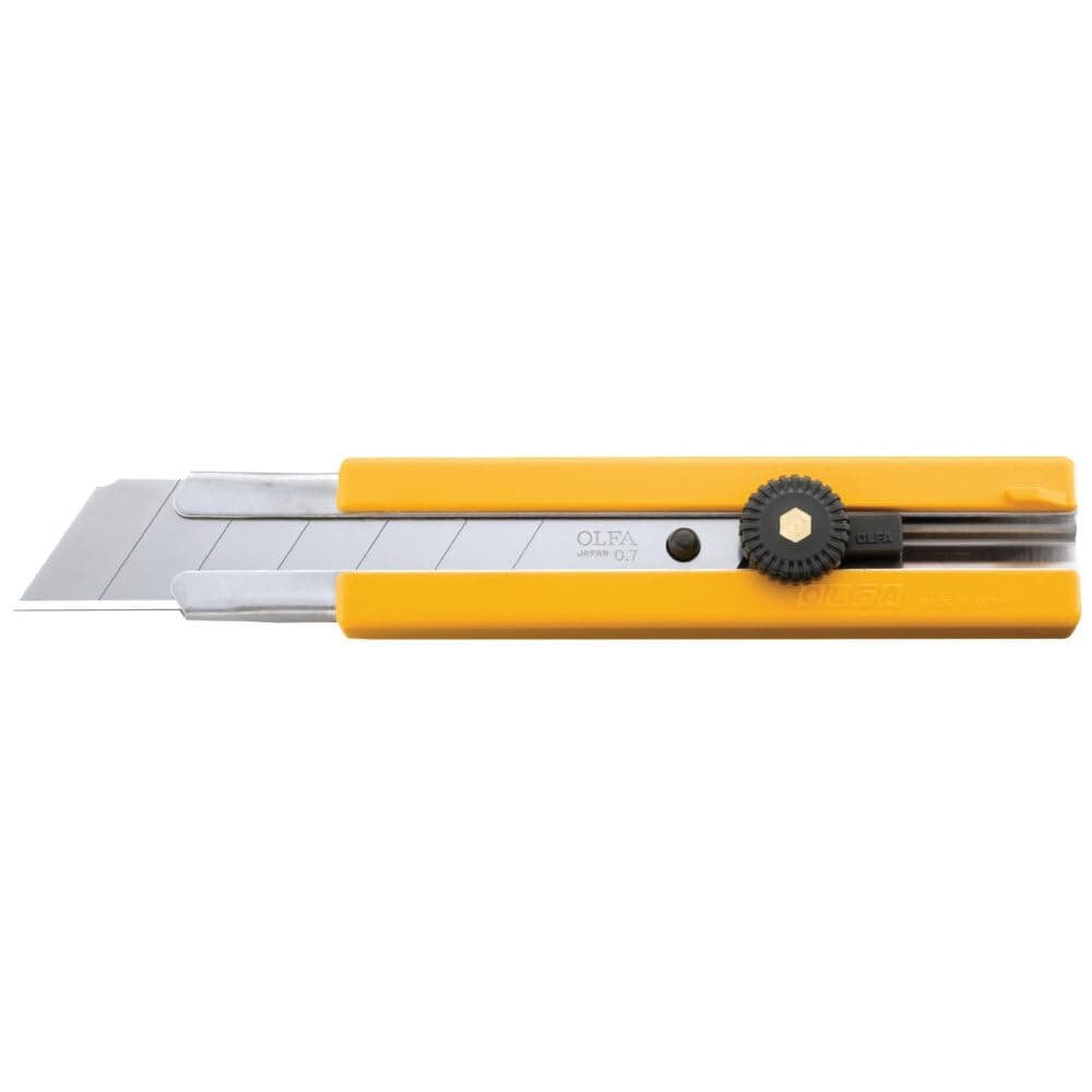 25mm Extra Heavy-Duty Utility Knife (H-1) - Multi-Purpose Custom Cutting Depth Utility Knife w/Anti Slip Grip & Snap-Off Blade, Replacement Blades: Any OLFA 25mm Blade