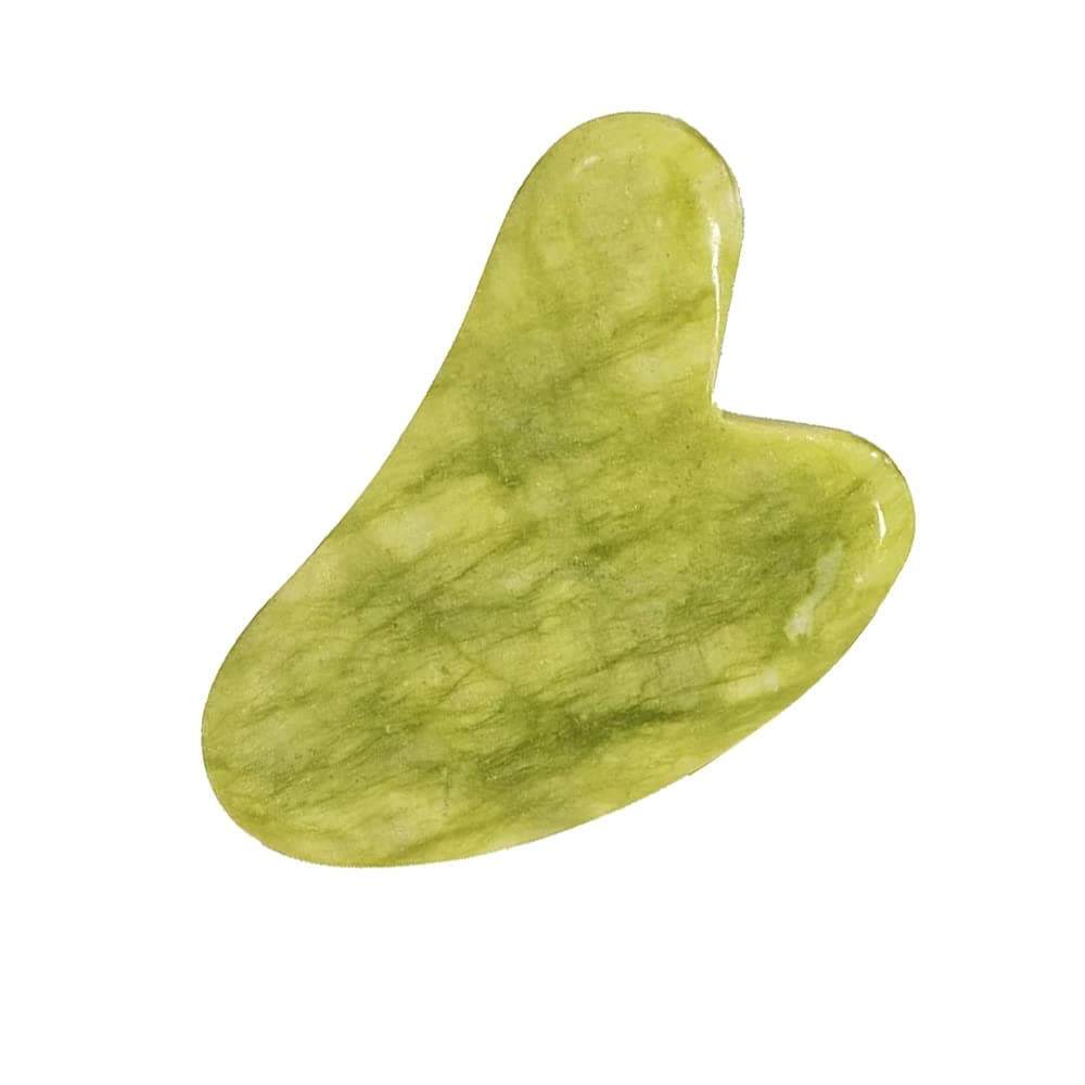 Jade Roller & Gua Sha Set - Face & Neck Massager, Eye Puffiness Treatment, Skin Tightening, Rejuvenate, Natural Green Slimming Massager