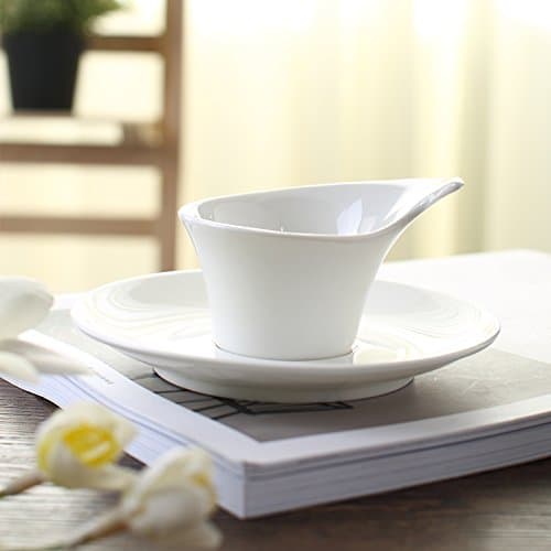 Mugcap European Plain White Ceramic Mug Water Cup Simple Espresso Coffee Cup of English Tea Cup Apparatus Package, The Espresso Cup Saucer