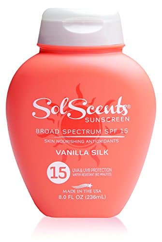 Sunscreen Scented Lotion – SPF 15 – Refreshing Sun Protection For Sensitive Skin, Water-Resistant Natural Sunblock, Moisturizes & Protects Skin From UVA & UVB Rays - Vanilla Silk Scent