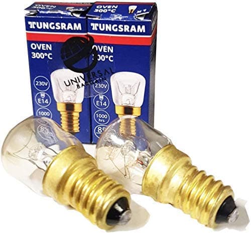 GE by Universal Bargain 15w SES E14 Small Screw Cap Pygmy Lamps >300 Degree C Microwave / Oven Rated/ Salt Lamp Light Bulbs Pack of 2 [Energy Class E]