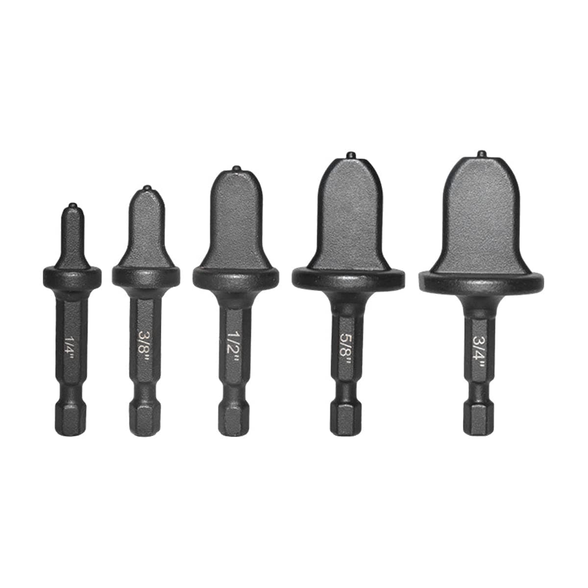 5 Pcs Swaging Tool Drill Bit Set 1/4 Inch Hex Shank Copper Pipe Flaring Tool Tube Expander Air Conditioner Copper Pipe Swaging Flaring Tools (1/4'', 3/8'', 1/2'', 5/8'', 3/4'')