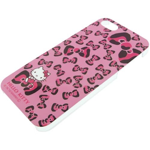 iDress iP5-KT3 Hello Kitty Hard Case for iPhone 5 & 5s - Retail Packaging - Leopard Ribbon