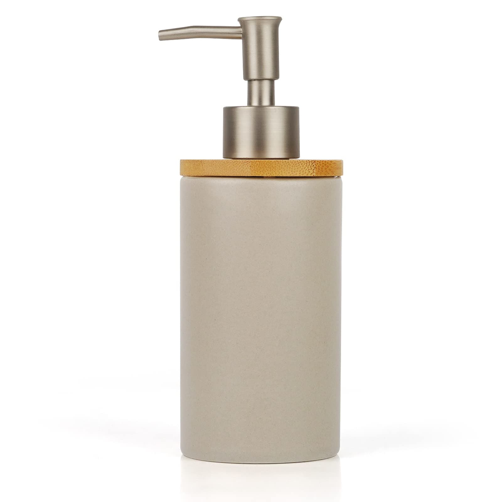 Ceramic Soap Dispenser Hand Soap Dispenser Refillable Liquid Great for Kitchen and Bathroom Decorative (Grey)