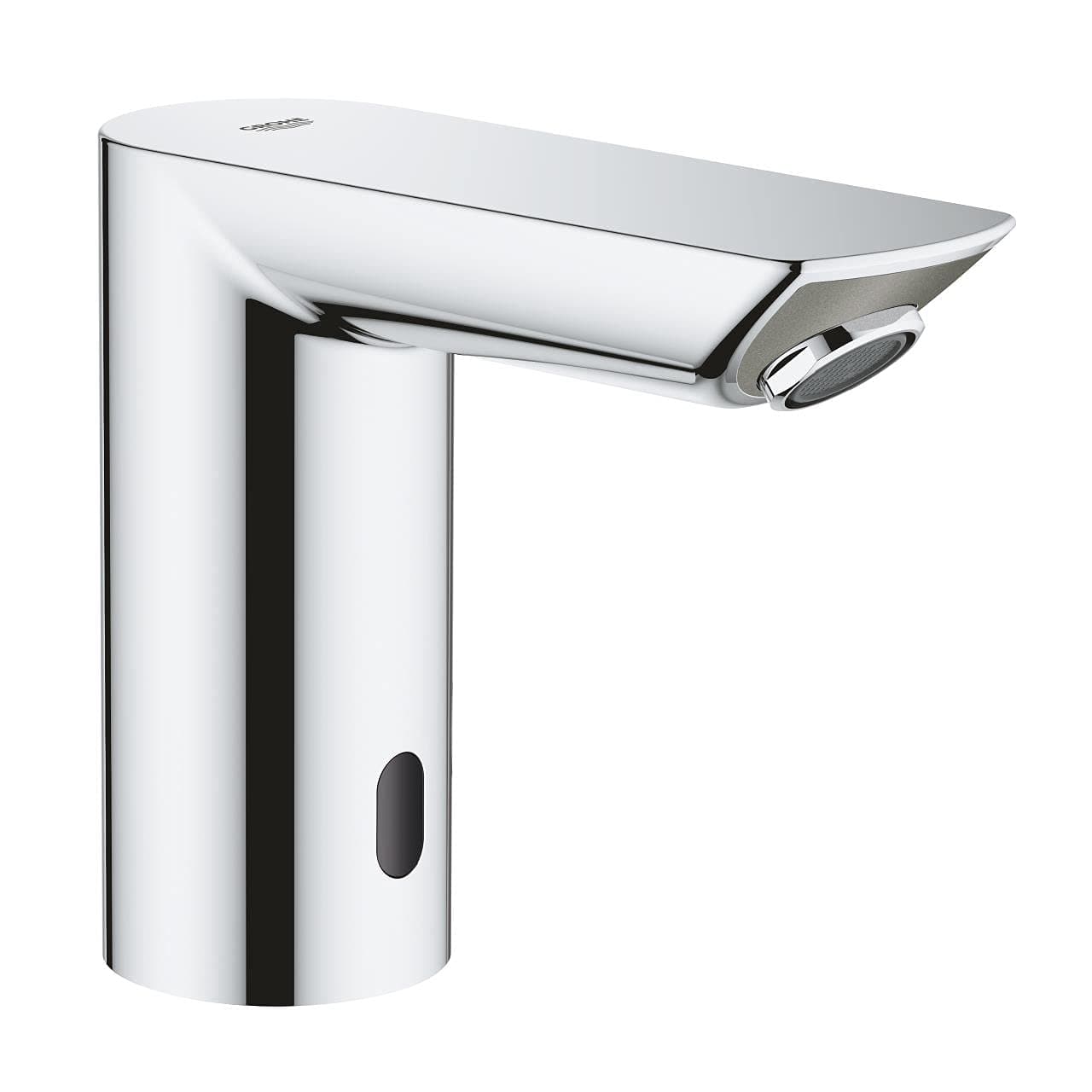 Bau Cosmopolitan E - Infrared Sensor Touchless Basin Mixer Tap without Mixing Device (Water Saving Technology, Battery Powered, 7 Pre-Set Programs, Tails 3/8 Inch), Size 123 mm, Chrome, 36452000