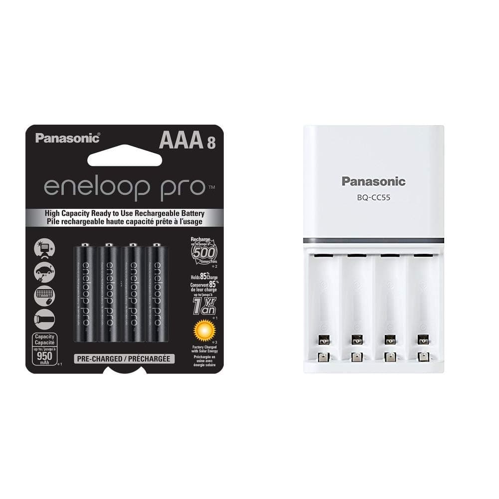 Panasonic eneloop pro AAA High Capacity Batteries (8-pack) + Advanced eneloop Quick Charger
