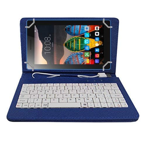 Hello Zone Exclusive 7� Inch USB Keyboard Tablet Case Cover Book Cover for UNI N2 -Blue