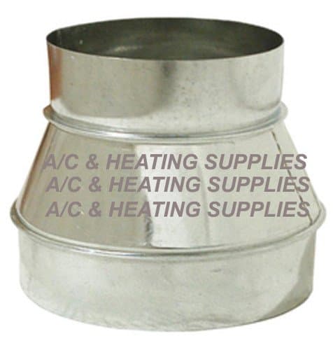 Single Wall Galvanized Metal Duct Reducer 7" to 5" / 7" x 5"