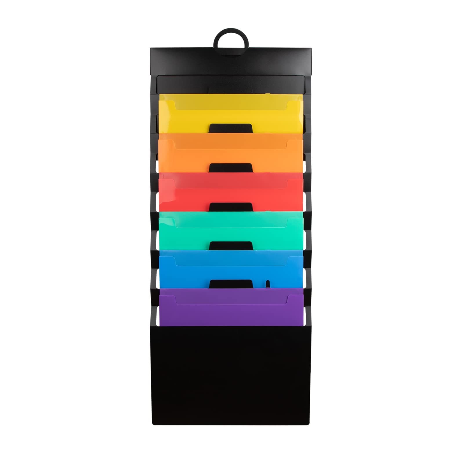File Folders Hanging Wall Organizer 6 Pockets A4 Plastic Storage Organizer Folder for Office School Home Classroom