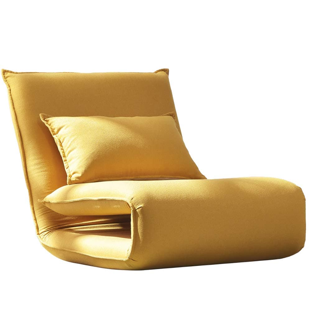 i@HOME Ergonomic Floor Chairs, Adjustable Lazy Floor Sofa, Multi-Angle Adjustable Floor Lounger Sofa Chair, Folding Chair Memory Foam Floor Chair for Reading Games Meditating Padded (Yellow)