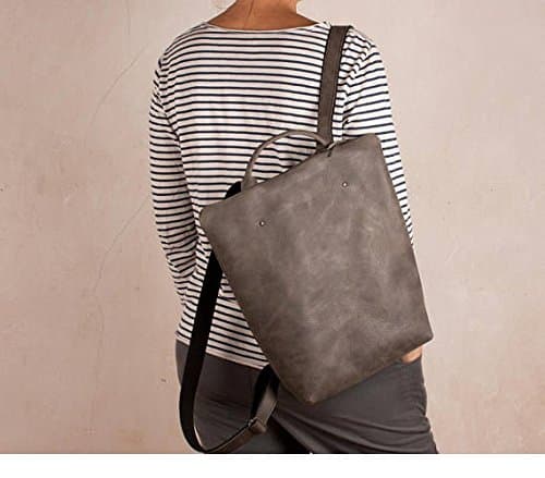 Gray leather backpack, anti-theft backpack, handmade backpack, leather backpack zipper