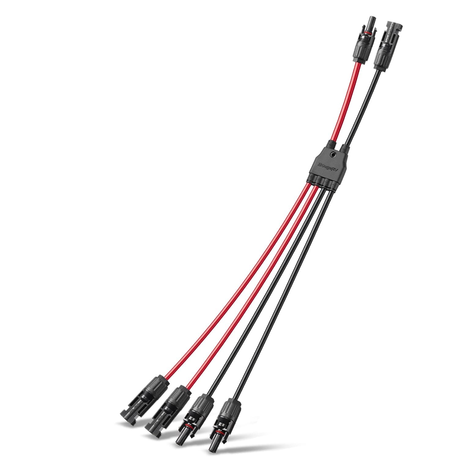 Solar Parallel Connectors for 2 Solar Panels, 2 to 4 Y Branch 10AWG Adapter Splitter Cable Wire Plug PV Tool Kit, Waterproof (MFF/FMM)