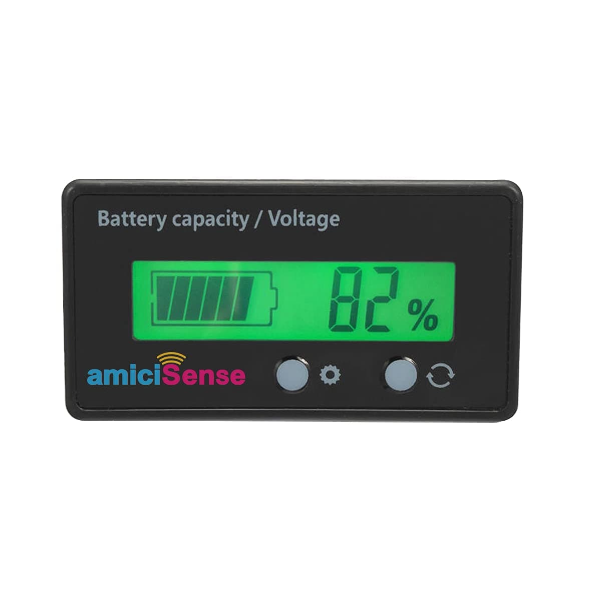 amiciSense 8-70V LCD Acid Lead Lithium Battery Capacity Indicator Voltmeter Monitor Display (8-70 Voltage)