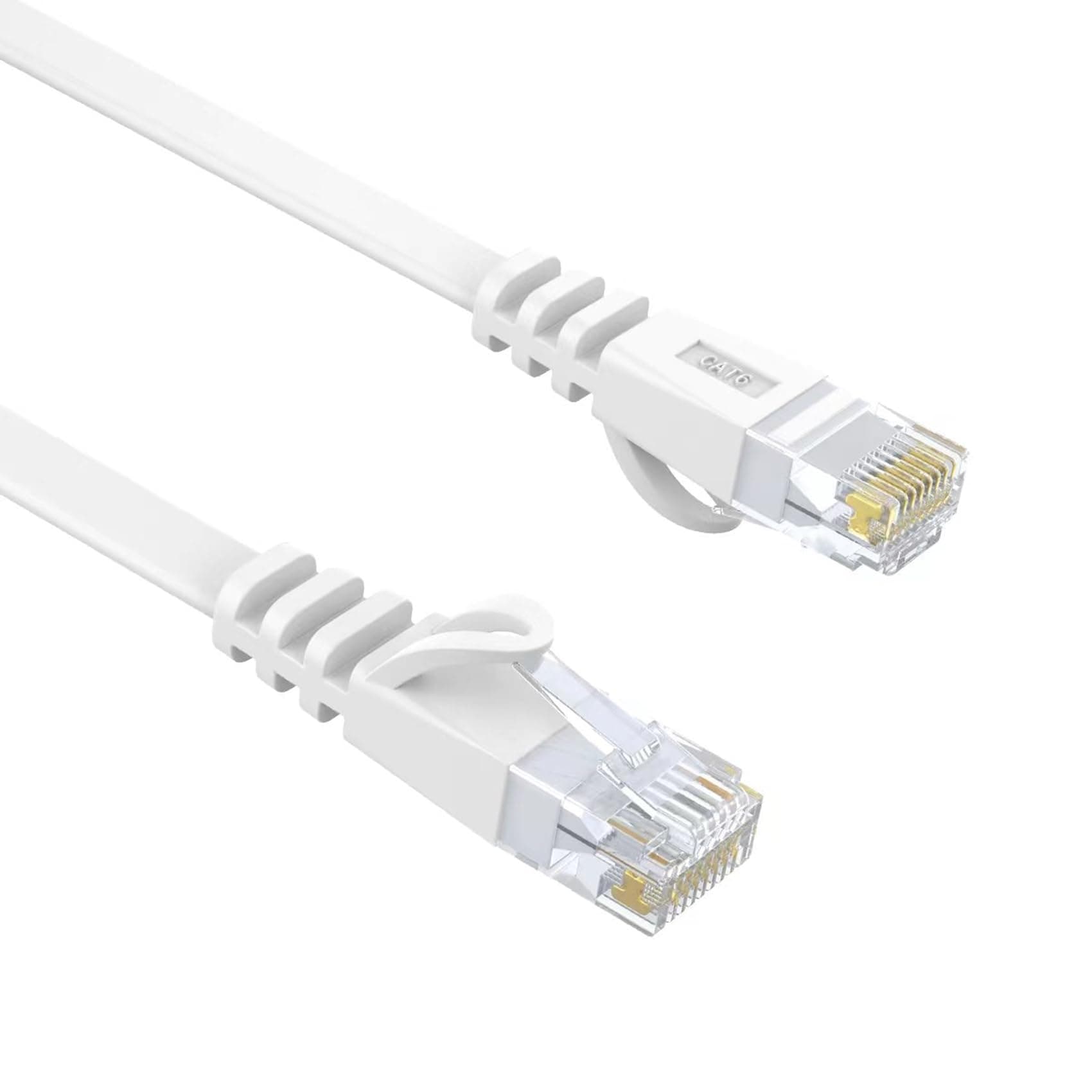 Ethernet Cable 10M Cat6 Flat Lan Network Cable RJ45 Snagless Patch Internet Gigabit White Cord 250MHz Computer Cable High Speed 30ft